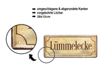 Blechschild ''Lümmelecke (braun)'' 28x12cm
