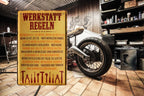 Blechschild ''Werkstatt Regeln'' 20x30cm